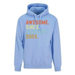 18 Years Old Awesome Since January 2005 18th 18 Birthday Unisex Surf Hoodie