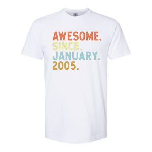 18 Years Old Awesome Since January 2005 18th 18 Birthday Softstyle CVC T-Shirt