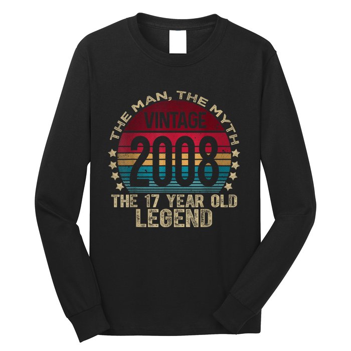 17 Year Old Gifts Vintage 2008 Limited Edition 17th Birthday Long Sleeve Shirt