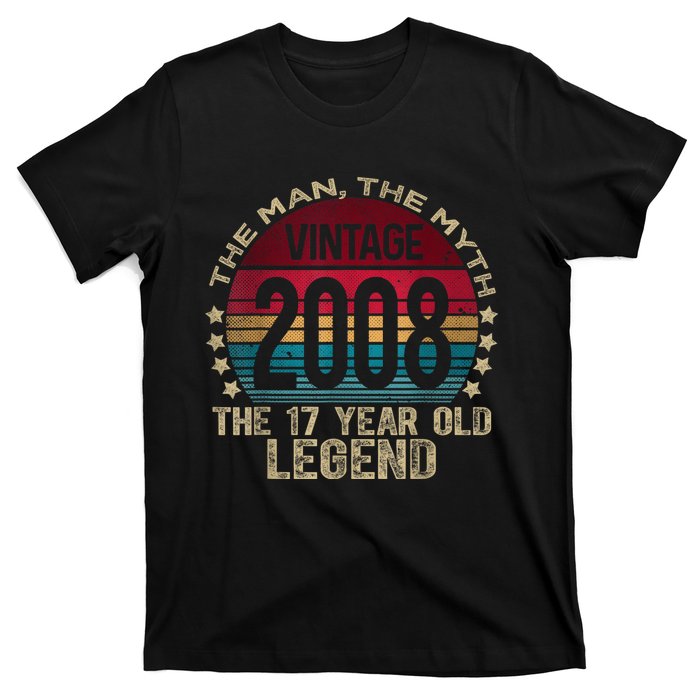 17 Year Old Gifts Vintage 2008 Limited Edition 17th Birthday T-Shirt