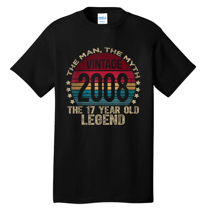 17 Year Old Gifts Vintage 2008 Limited Edition 17th Birthday Tall T-Shirt