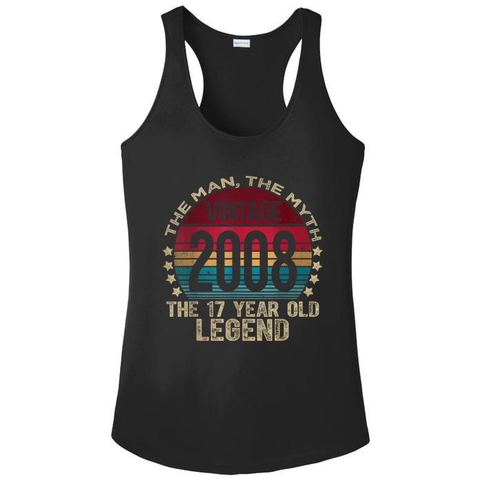 17 Year Old Gifts Vintage 2008 Limited Edition 17th Birthday Ladies PosiCharge Competitor Racerback Tank