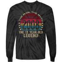 17 Year Old Gifts Vintage 2008 Limited Edition 17th Birthday Tie-Dye Long Sleeve Shirt