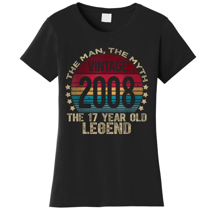 17 Year Old Gifts Vintage 2008 Limited Edition 17th Birthday Women's T-Shirt