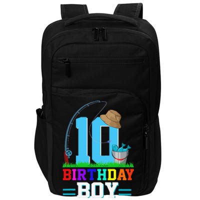 10 Year Old Fishing 10th Birthday Bday Party Decorations Impact Tech Backpack