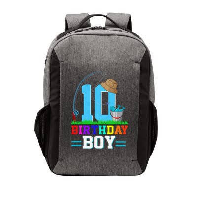 10 Year Old Fishing 10th Birthday Bday Party Decorations Vector Backpack