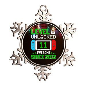 11 Year Old Boy Level 11 Unlocked Awesome 2012 11th Birthday Metallic Star Ornament