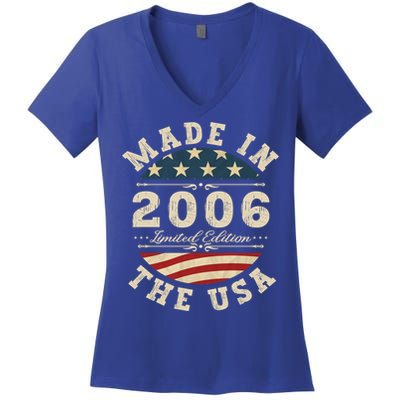 16 Years Old Bday Limited Edition 2006 Usa 16th Birthday Gift Women's V-Neck T-Shirt