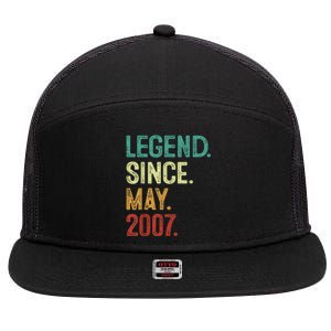 16 Years Old Legend Since May 2007 16th Birthday 7 Panel Mesh Trucker Snapback Hat