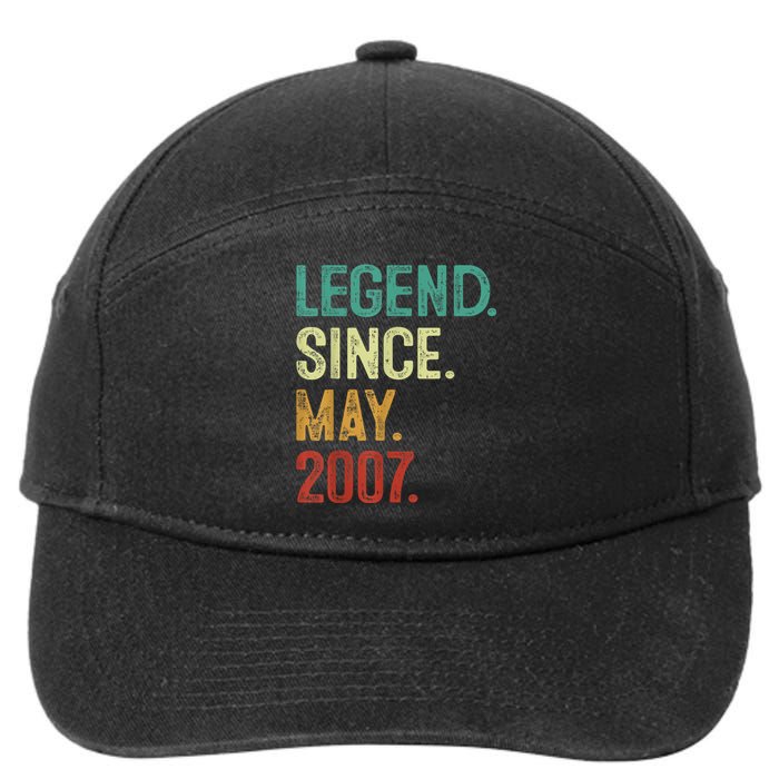 16 Years Old Legend Since May 2007 16th Birthday 7-Panel Snapback Hat