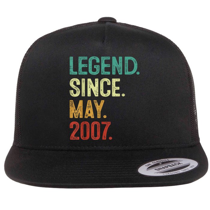 16 Years Old Legend Since May 2007 16th Birthday Flat Bill Trucker Hat