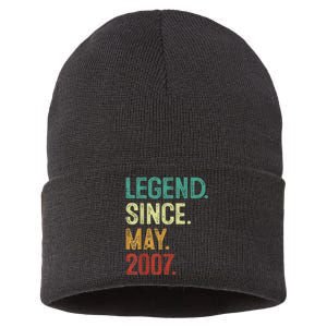 16 Years Old Legend Since May 2007 16th Birthday Sustainable Knit Beanie