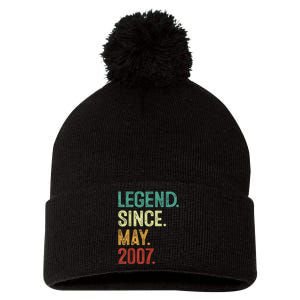 16 Years Old Legend Since May 2007 16th Birthday Pom Pom 12in Knit Beanie