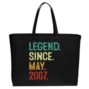 16 Years Old Legend Since May 2007 16th Birthday Cotton Canvas Jumbo Tote