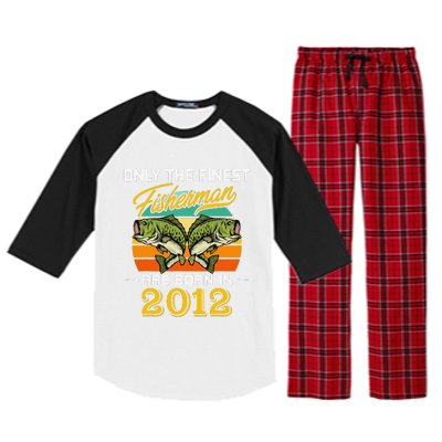 10 Years Old Fisherman Born In 2012 10th Birthday Raglan Sleeve Pajama Set