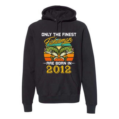 10 Years Old Fisherman Born In 2012 10th Birthday Premium Hoodie