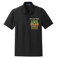 10 Years Old Fisherman Born In 2012 10th Birthday Dry Zone Grid Polo