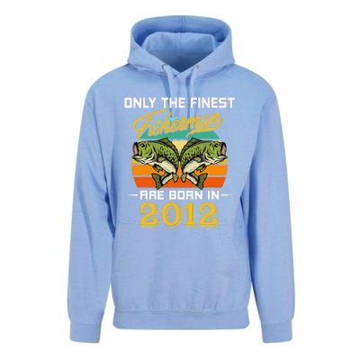 10 Years Old Fisherman Born In 2012 10th Birthday Unisex Surf Hoodie