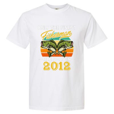 10 Years Old Fisherman Born In 2012 10th Birthday Garment-Dyed Heavyweight T-Shirt