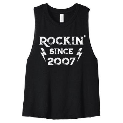 16 Year Old: Classic Rock 2007 16th Birthday Women's Racerback Cropped Tank