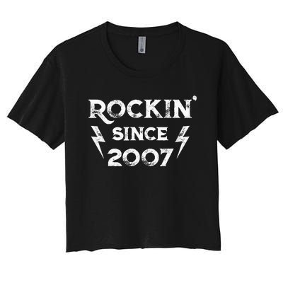 16 Year Old: Classic Rock 2007 16th Birthday Women's Crop Top Tee