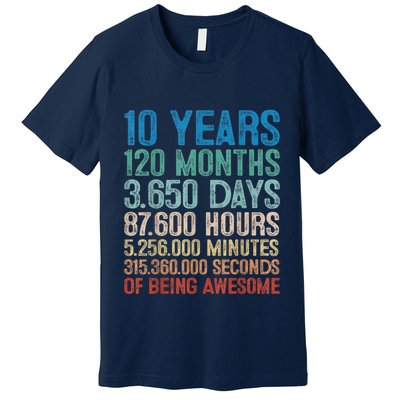 10 Year Old Gift Decorations 10th Bday Awesome 2013 Birthday Premium T-Shirt