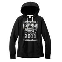 10 Years Old Fisherman Born In 2011 Fisherman 10th Birthday Women's Fleece Hoodie