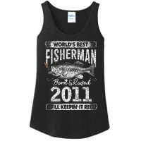 10 Years Old Fisherman Born In 2011 Fisherman 10th Birthday Ladies Essential Tank