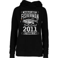 10 Years Old Fisherman Born In 2011 Fisherman 10th Birthday Womens Funnel Neck Pullover Hood