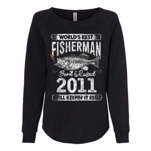 10 Years Old Fisherman Born In 2011 Fisherman 10th Birthday Womens California Wash Sweatshirt