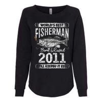 10 Years Old Fisherman Born In 2011 Fisherman 10th Birthday Womens California Wash Sweatshirt