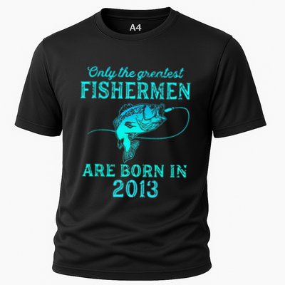 10 Years Old Fisherman Born In 2013 10th Birthday Performance Shirt