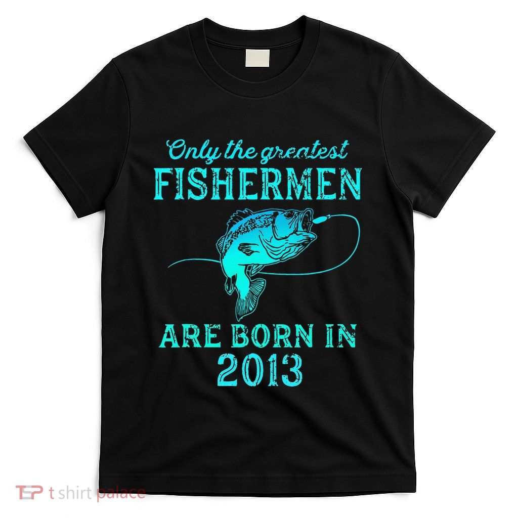 10 Years Old Fisherman Born In 2013 10th Birthday T-Shirt