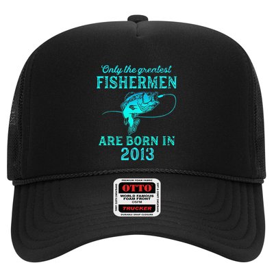 10 Years Old Fisherman Born In 2013 10th Birthday Trucker Hat