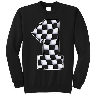 1 Year Old Pit Crew One Car Racing 1st Birthday Race Car Sweatshirt