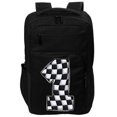 1 Year Old Pit Crew One Car Racing 1st Birthday Race Car Impact Tech Backpack