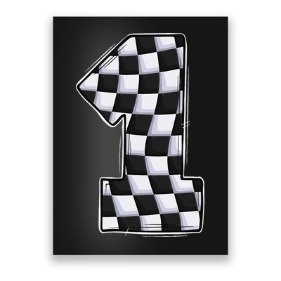 1 Year Old Pit Crew One Car Racing 1st Birthday Race Car Poster