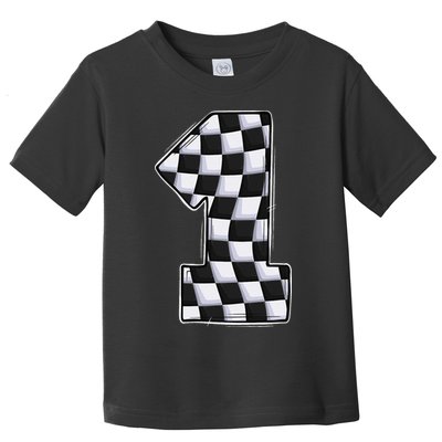 1 Year Old Pit Crew One Car Racing 1st Birthday Race Car Toddler T-Shirt