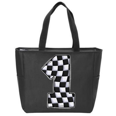 1 Year Old Pit Crew One Car Racing 1st Birthday Race Car Zip Tote Bag