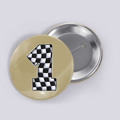 1 Year Old Pit Crew One Car Racing 1st Birthday Race Car Button