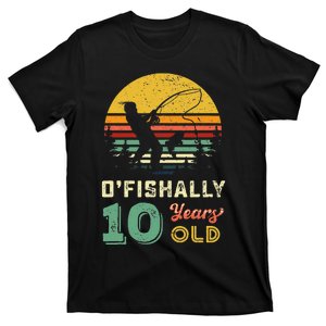 10 Years Old Fishing Gift 10 Yo Ten Year Old 10th Birthday T-Shirt