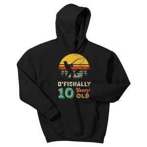 10 Years Old Fishing Gift 10 Yo Ten Year Old 10th Birthday Kids Hoodie