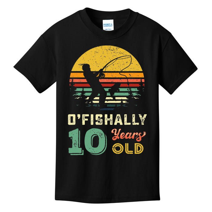 10 Years Old Fishing Gift 10 Yo Ten Year Old 10th Birthday Kids T-Shirt