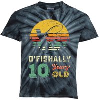 10 Years Old Fishing Gift 10 Yo Ten Year Old 10th Birthday Kids Tie-Dye T-Shirt