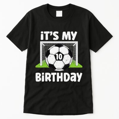 10 Years Old Soccer 10th Birthday Player Bday Party Tall T-Shirt
