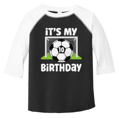 10 Years Old Soccer 10th Birthday Player Bday Party Toddler Fine Jersey T-Shirt