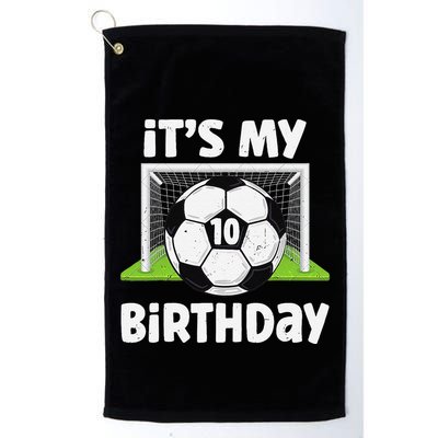 10 Years Old Soccer 10th Birthday Player Bday Party Golf Towel