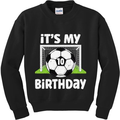 10 Years Old Soccer 10th Birthday Player Bday Party Kids Sweatshirt