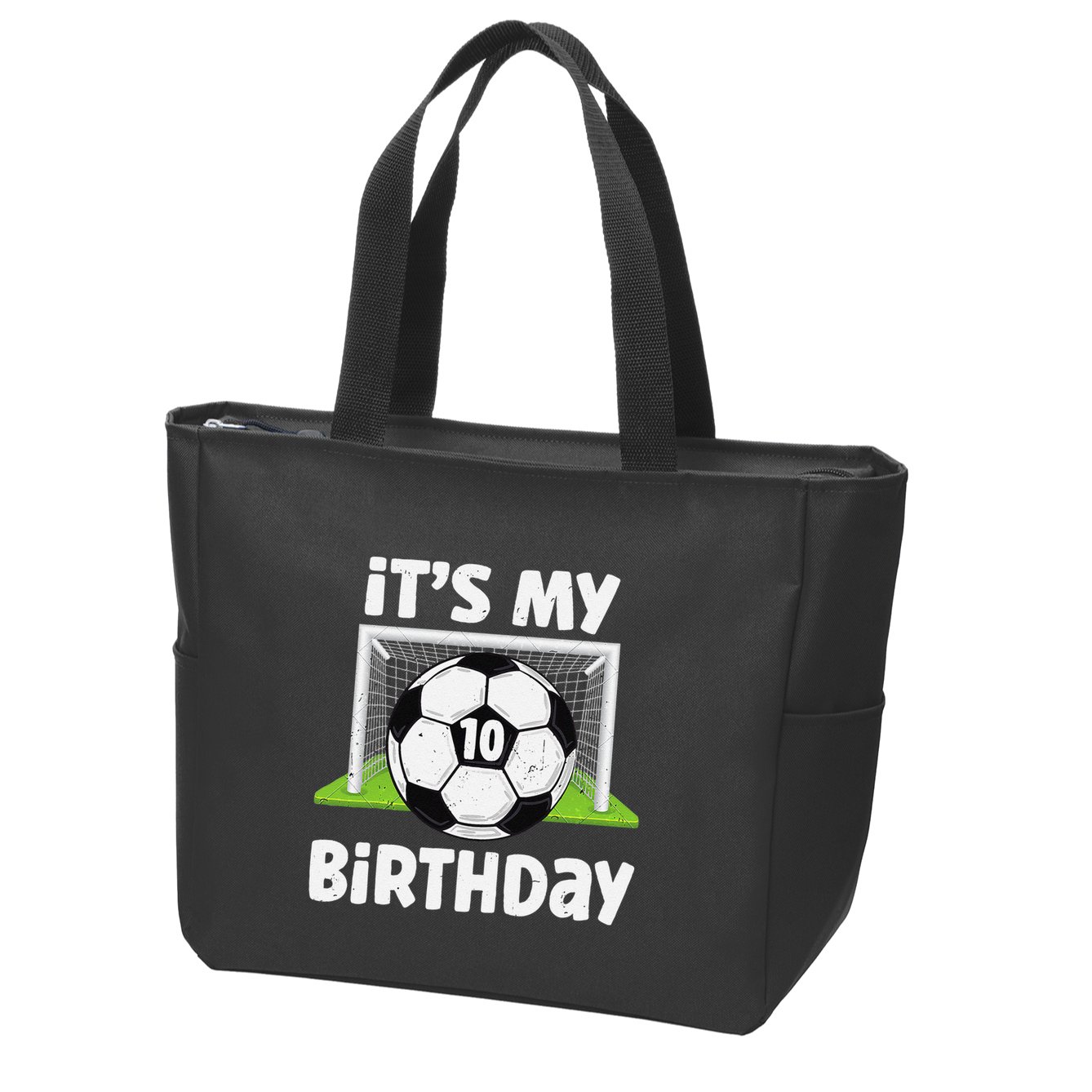 10 Years Old Soccer 10th Birthday Player Bday Party Zip Tote Bag