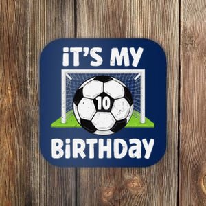 10 Years Old Soccer 10th Birthday Player Bday Party Coaster